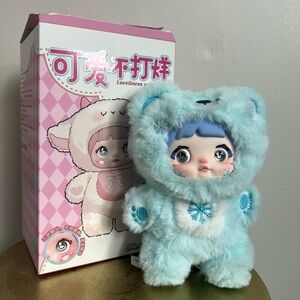 Nommi BinBin Blue Plush Frost Bear Key Chain Blind Box OPEN